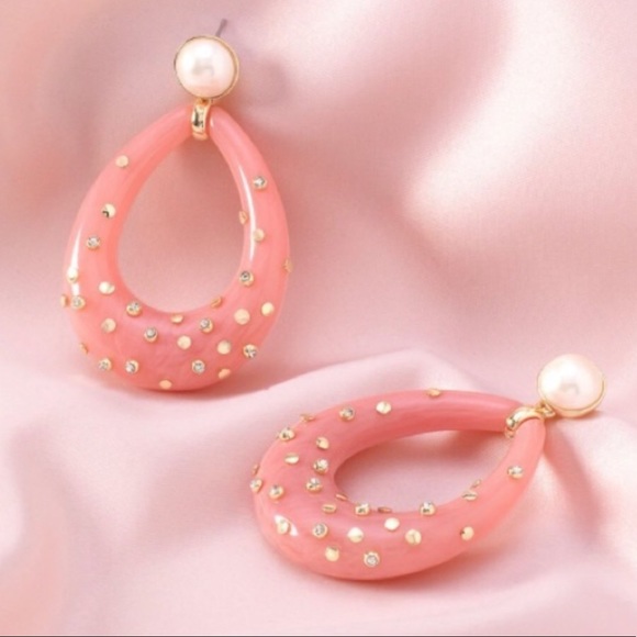 Stella & Dot | Pink & Gold 2-in-1 [V] Bisou Earrings Retired - Picture 2 of 8